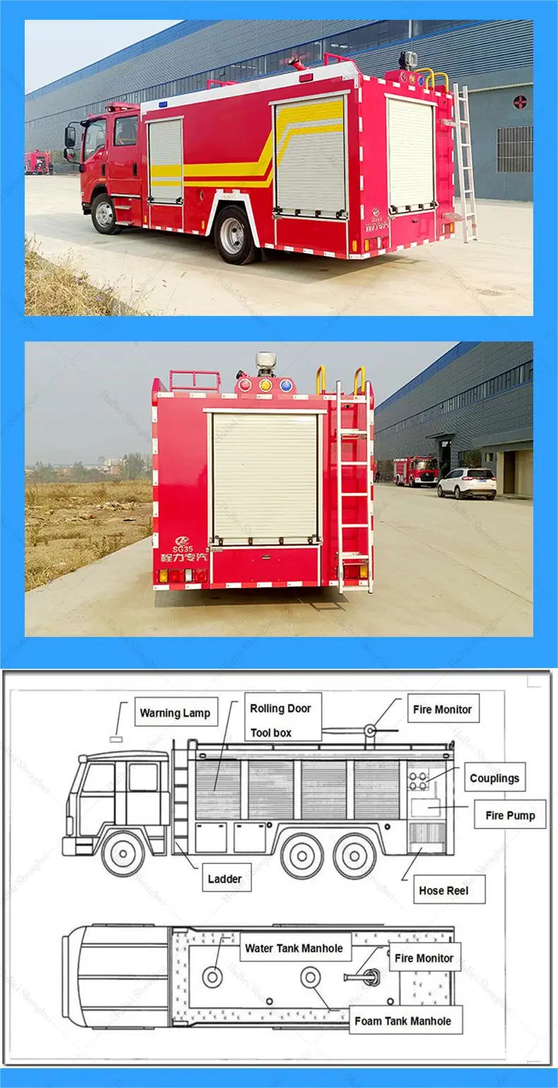 Japen Brand Foam and Water Tank Fire Fighting Truck 5000L 8000L Fire Rescue Fighting Equipment Special Truck with Good Quality